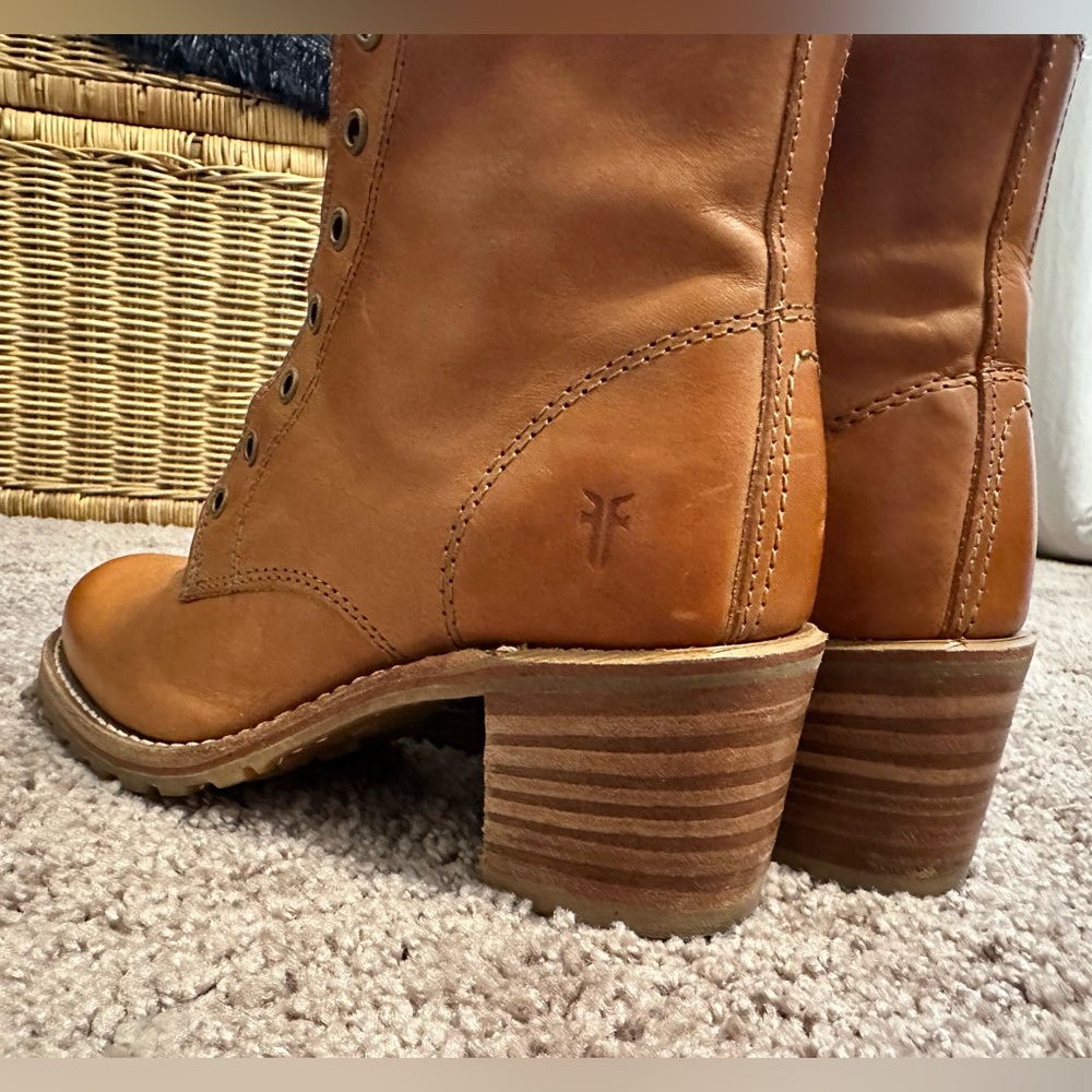 Frye Sabrina leather lace up ankle boot 6.5 - Picture 7 of 16